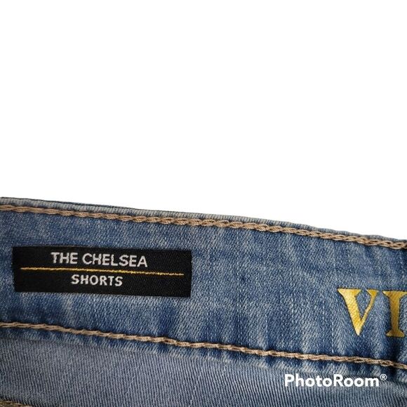 VIGOSS‎ Chelsea Stretch Denim Embroidered Shorts SIZE 14 - Picture 7 of 10